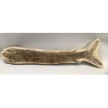 A Brazilian fish fossil, on Mudstone Matrix, showing scales, fins and skull, well preserved,