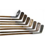 8x Assorted putters incl D Anderson and Son straight brass blade, New Mills RBB model alloy mallet