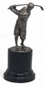 Silverplated WMF period golf figure 14cm marked WMF 1/0 on round plinth, displays well