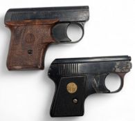 2x 6mm Blank Starter Pistols by EM-GE Sport Waffenfabrik made in Germany, two different models