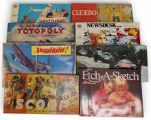 Vintage Board Games, Dogfight Vic-Toy, Waddington’s Formula 1, Totopoly, Cluedo, Scoop, MD Games,