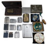Vintage Cigarette Lighters, cigarette cases, Stratton compacts with a good mother of pearl