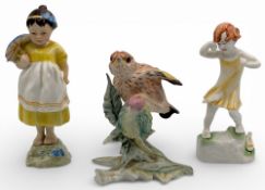 Royal Worcester Modelled by F G Doughty Spain 3070 Figurine in yellow dress, with Wednesday’s