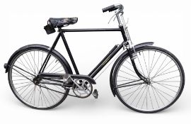 A period Triumph Cycles of Nottingham Bicycle, with rod lever brakes front and back, single speed,