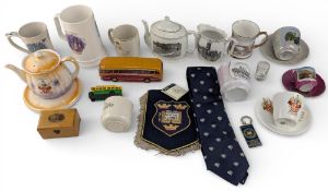 Antique and Vintage Wolverhampton related Commemorative China Cup Teapots, and Mugs: with noted