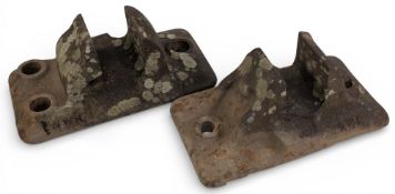 2x Original GWR & LNWR Railway Sleeper Chairs, one LNWR dated 1918. Heavy items collection only