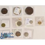 European Coins: Maria Theresia, Japanese 1 & 2 Sen 1880, German 1 mark 1963, Austria 1000 krone