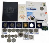 Election of Coins, mostly commemorative coins: 1977 Silver Jubilee, 1997 Memory of Diana, together