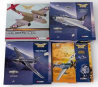 4x boxed Corgi - The Aviation Archive: 1:72 AA35002 Gloster Meteor, AA32301 EE Lightning, 49802