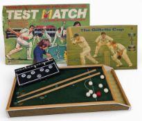 Vintage Cricket Board Games Gillette Cup Ariel, Test Match Peter Pan and bar billiards by Toy Works,