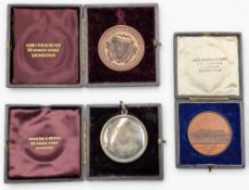 3x Scottish Victorian Medallion Fobs awarded to Dr William Craig: a bronze Edinburgh 1884
