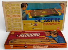 Vintage Ideal Games Crossfire and Rebound, in good used condition with boxes