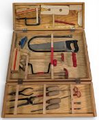 Vintage Polish Child’s Wooden Carpentry Tool Kit, all complete in wooden case