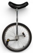 Modern Unicycle Bike: aluminium frame, adjustable seat, plastic pedals, in good used condition