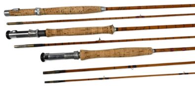 Walkers Newcastle The Perfection split cane trout fly rod 10’ 2pc alloy down locking reel seat,
