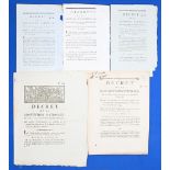 BOURBON FAMILY - FRENCH REVOLUTION – LAWS AN ACTS – DOCUMENT SELECTION (5) documents c1790s in