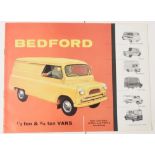 LORRIES & VANS: Bedford 25cwt to 4-ton 1960. An attractive 5 page multicoloured brochure illustrated