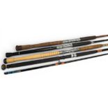 A collection of boat rods, all with no bags, as follows: 3x 6ft solid glass, 1pc. 1x 8ft hollow