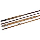 Shakespeare Fly-Master No 1604 hollow glass trout fly rod, 9ft 2pc line 8#, alloy double down