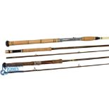 Milbro Scotland Trufly hollow glass trout fly rod F8/2, 9ft 6" 2pc line 6#, alloy down locking