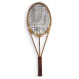 A Hazells Red Star Streamline Tennis Racket circa mid-1930s, with patent triple branch design,
