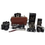 Collectable Cameras: to include Bolex zoom reflex P1 in leather case, Kodak Compur (bellows