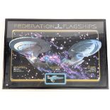 x2 Fantasy / Sci-Fi Posters / Prints, framed and glazed. To include Star Trek ‘Federation Flagships’