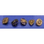 Goodyear Tyres Wolverhampton gold and silver Long Service badges, 2x 9ct gold badges #6g, and