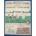 1936 Rugby League Programmes New Zealand v England August 8th, 1936, with touring team photographs
