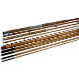 Vintage 1950s Tsuri-Sao Wazao Bamboo 16ft approx 5pc handcrafted fly (Tenkara style). Rod missing