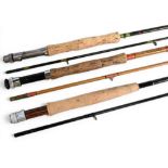 Good collection of carbon trout fly rods, all in good condition, with MCBs as follows: 1x Edgar