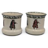 Fine pair of Royal Doulton Isacc Walton Ware Vases: There Stood My Friend with Patient Skill