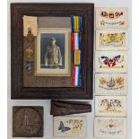 WW1 Worcester Regiment Medals, Death Penny, Photograph Postcards, Killed in Action Collection: all