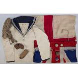 WW1 Royal Navy L C Hale J 48752 Uniform: a Royal Navy white top, marked with owners name L C Hale, a