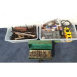 LARGE QUANTITY OF DRILL BITS of various sizes together with a tap and die set, a vintage Black &