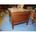 A Mahogany metamorphic box-commode/commode chair 20 5/8" wide,
