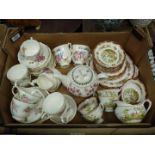 Three part teasets to include: Royal Albert 'Duchess', Chelsea Bird and Aynsley,