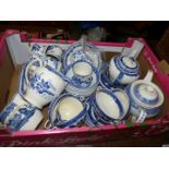 A quantity of 'Willow' china by Ridgeway, Myott & Sons,