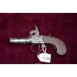 ***COLLECTION ONLY***A top hammer Percussion pocket Pistol with engraved foliage to the action and