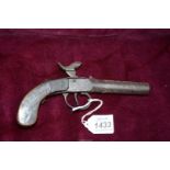 ***COLLECTION ONLY***A top hammer Percussion pocket Pistol with some signs of engraved decoration