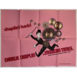CHARLIE CHAPLIN - MODERN TIMES - UK QUAD - 1960S RR.