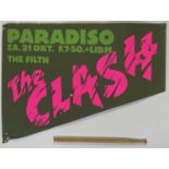 THE CLASH - ORIGINAL 1978 AMSTERDAM PARADISO POSTER AND CONCERT USED DRUMSTICK.