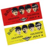 THE BEATLES - PAIR OF ORIGINAL PHILIPPINES CONCERT STICKERS.