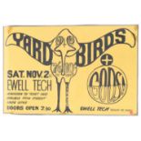 LED ZEPPELIN - RARE ORIGINAL 1968 CONCERT POSTER REPLACING THE YARDBIRDS.