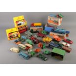 A collection of play worn diecast vehicles; Including boxed 'Dinky Supertoys' 561 Blaw Knox