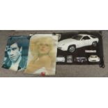 Three vintage posters; An original advertising 'Blondie' poster featuring musician in white