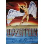ORIGINAL LED ZEPPELIN - Swan Song Music Poster single side UK printed poster - dimensions 87cm x 64c