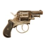 Belgian .320 revolver, serial number 946, 1.75inch sighted barrel with Belgian proof marks,