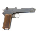 Deactivated War Trophy bring back Steyr-Hahn M.1911 9mm (9x23) semi-automatic pistol, serial
