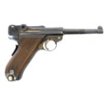 Deactivated Swiss 7.65mm Luger model 1906/24 semi automatic pistol serial number 29635, 4inch